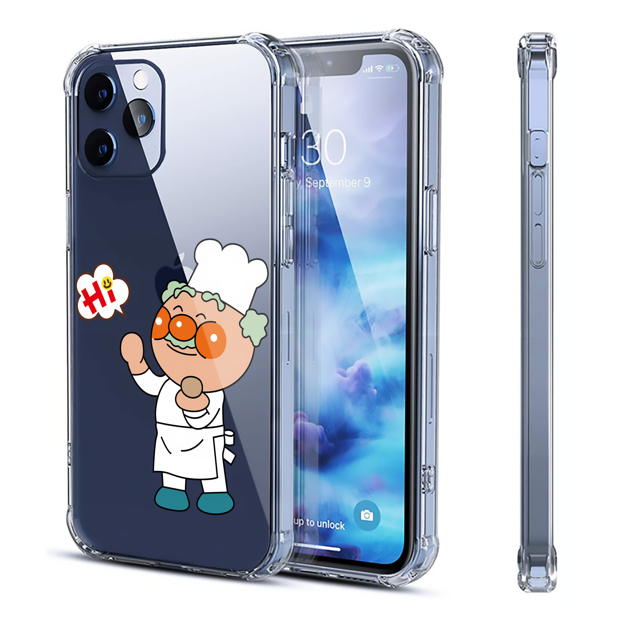 （画像用） アンパンマン Anpanman 【iPhone 12シリーズ対応】透明スマホケース（クリアソフトケース）